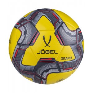 Мяч футбольный Grand, №5, желтый/серый/красный - 00016944